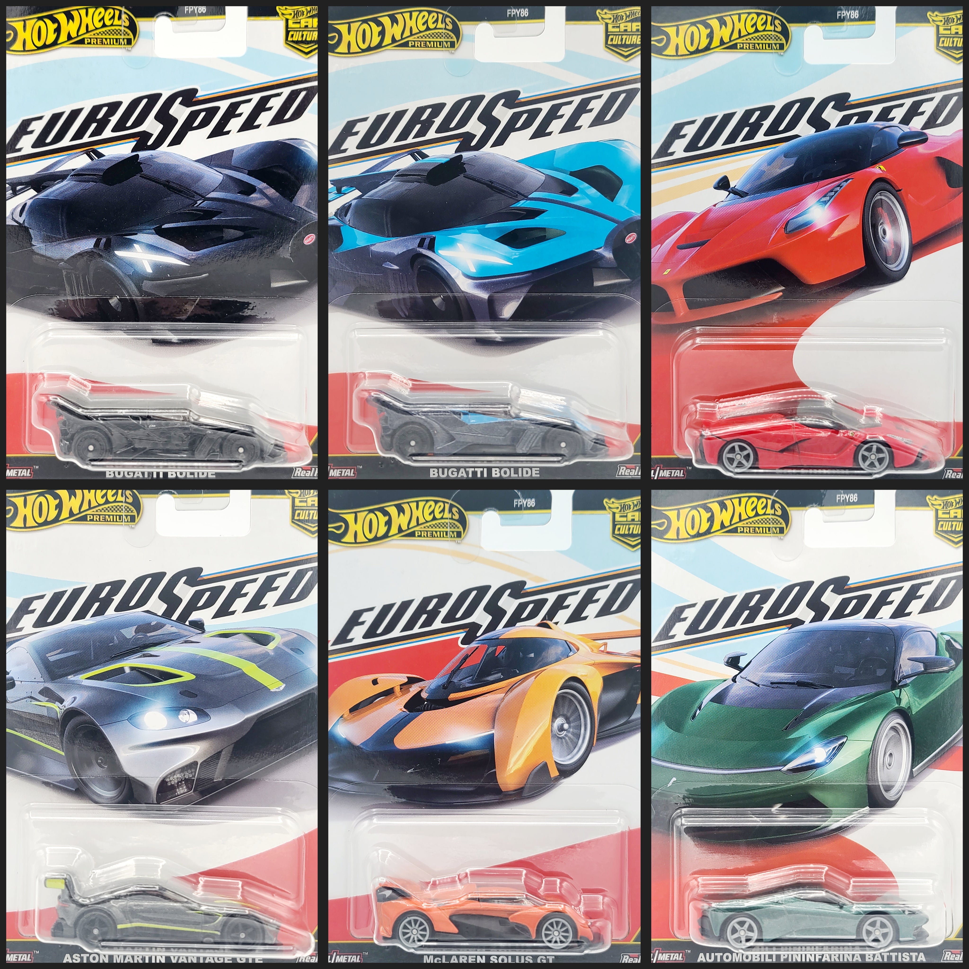Hot Wheels - 2025 Car Culture Case L - Euro Speed w/ Chase (Set of 6 Cars)